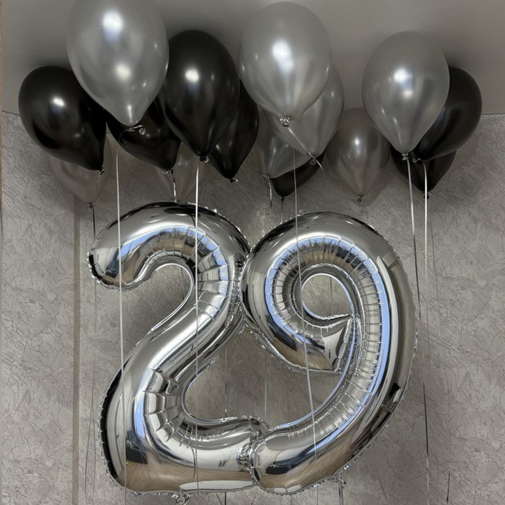 29th Birthday Balloon Bouquet Dubai – Helium Number 29 & Ceiling Balloons Package
