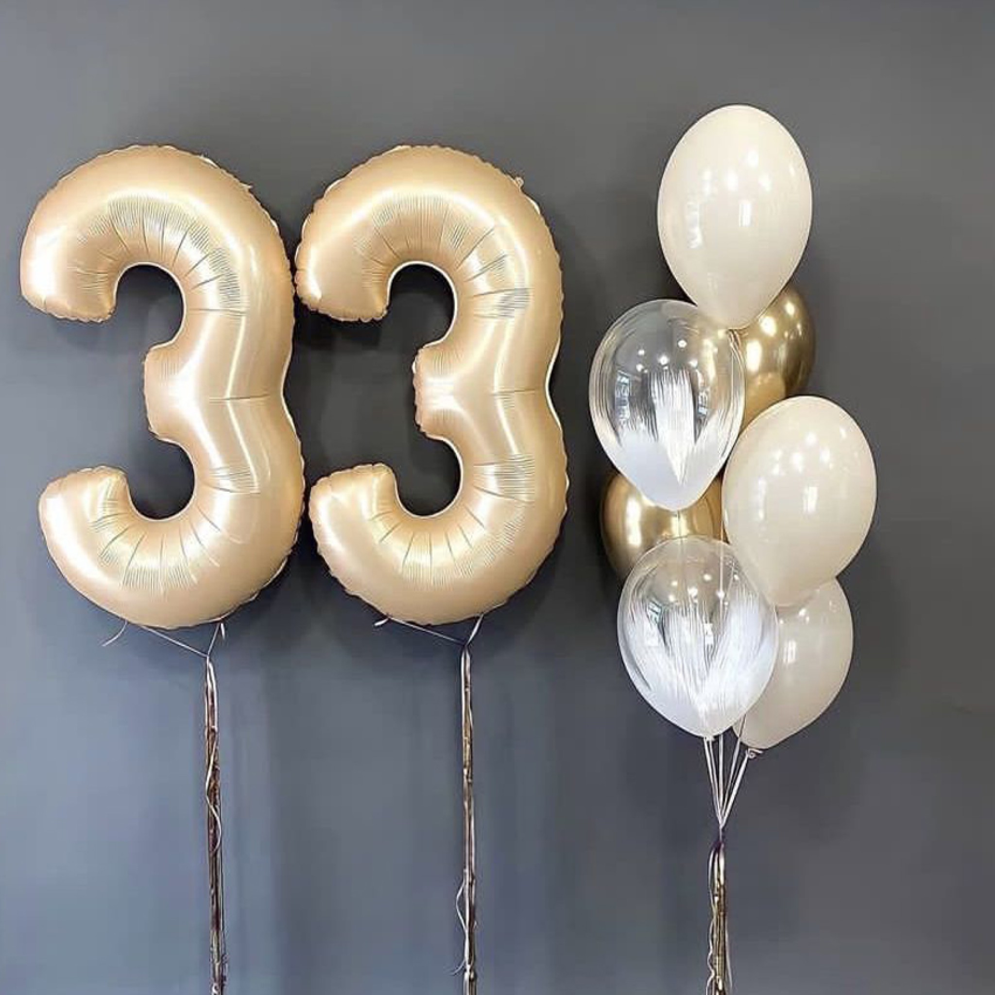 33rd Birthday Balloon Bouquet Dubai – Helium Number 33 & Bouquet Package