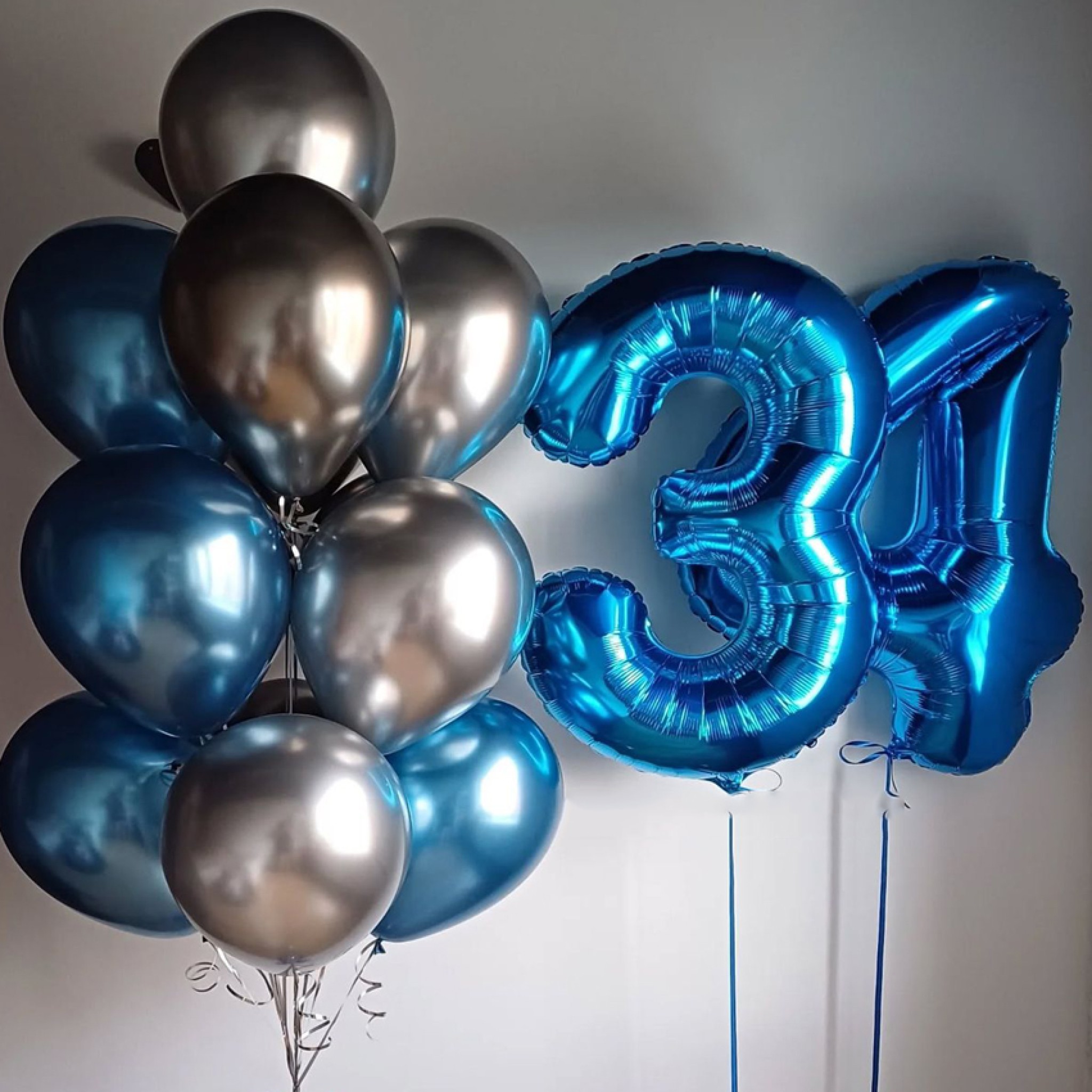 34th Birthday Balloon Bouquet Dubai – Helium Number 34 & Bouquet Package