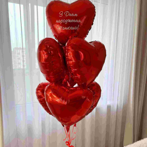 Luxury 6 Heart Balloon Bouquet Surprise in Dubai