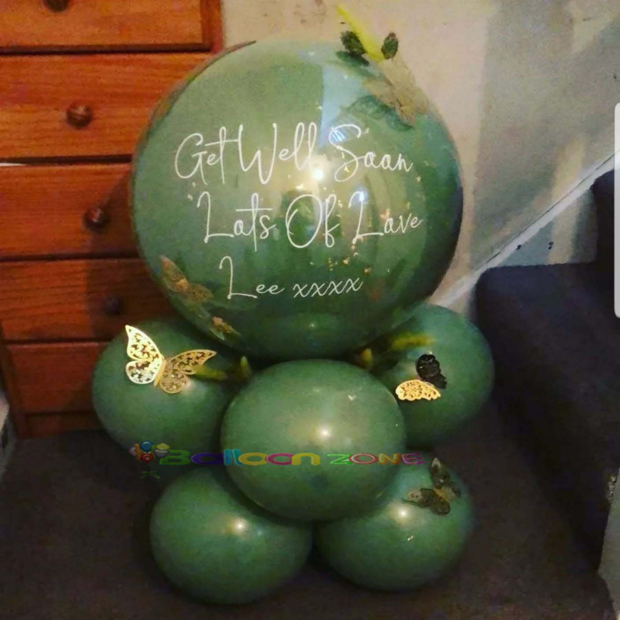 Balloons Feel Better Colors, Get Well Balloon Bouquet(GW-ID#0011)