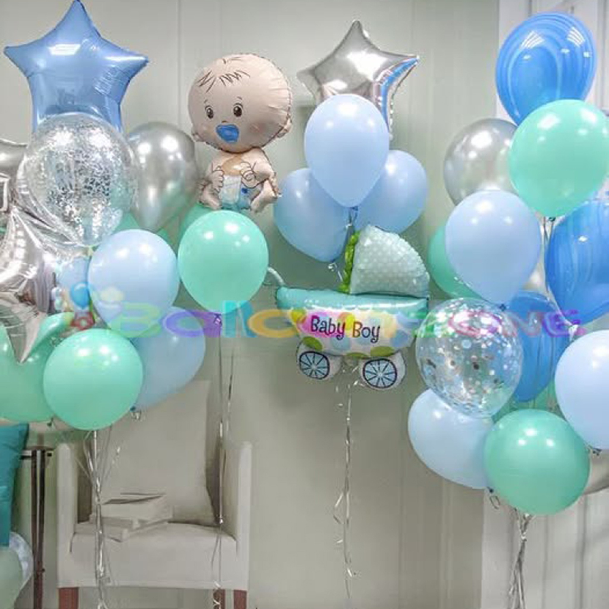 Beautiful â€œItâ€™s a Boyâ€ Newborn Balloon Decoration