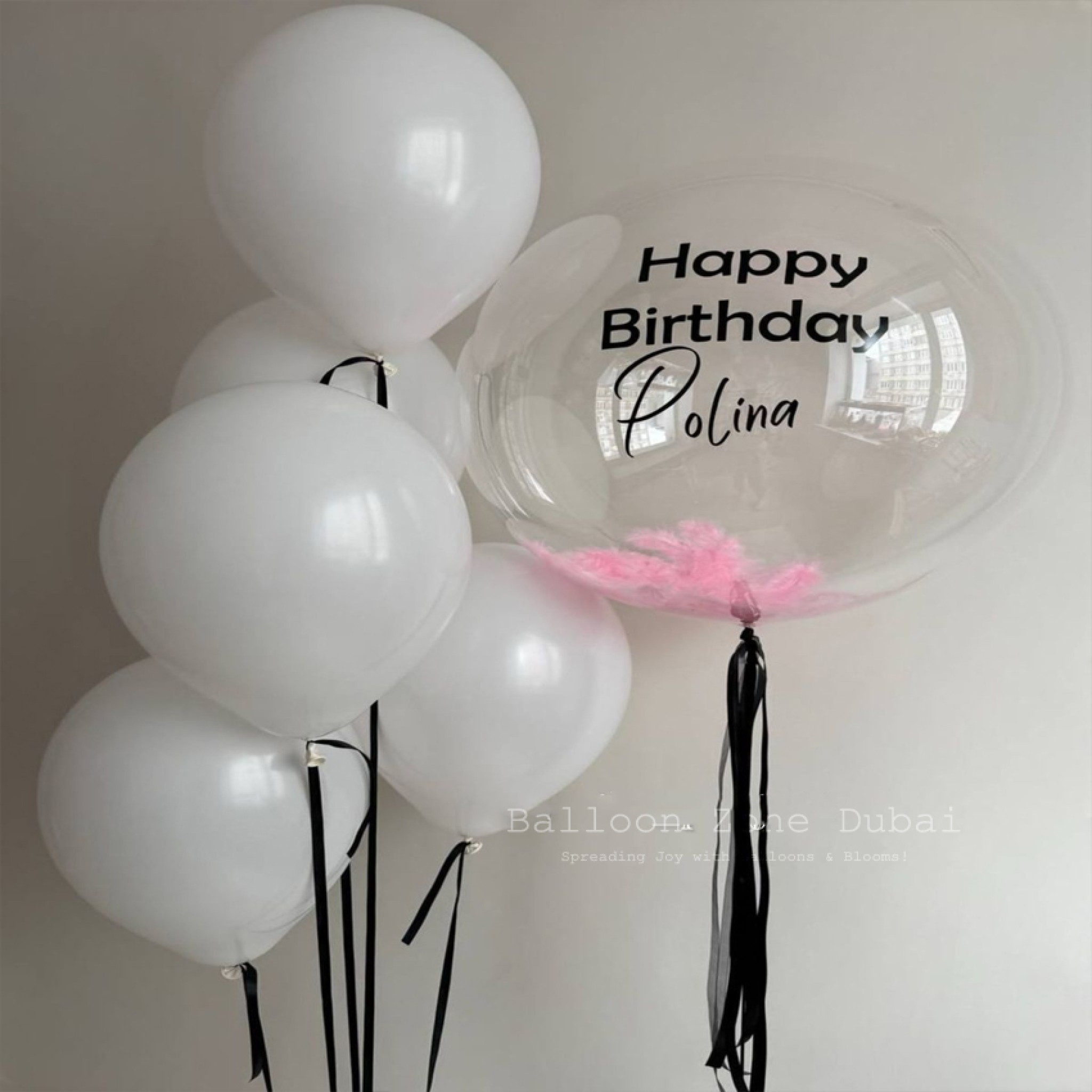 Crazy White Elegance Bubble Balloon Bouquet Set