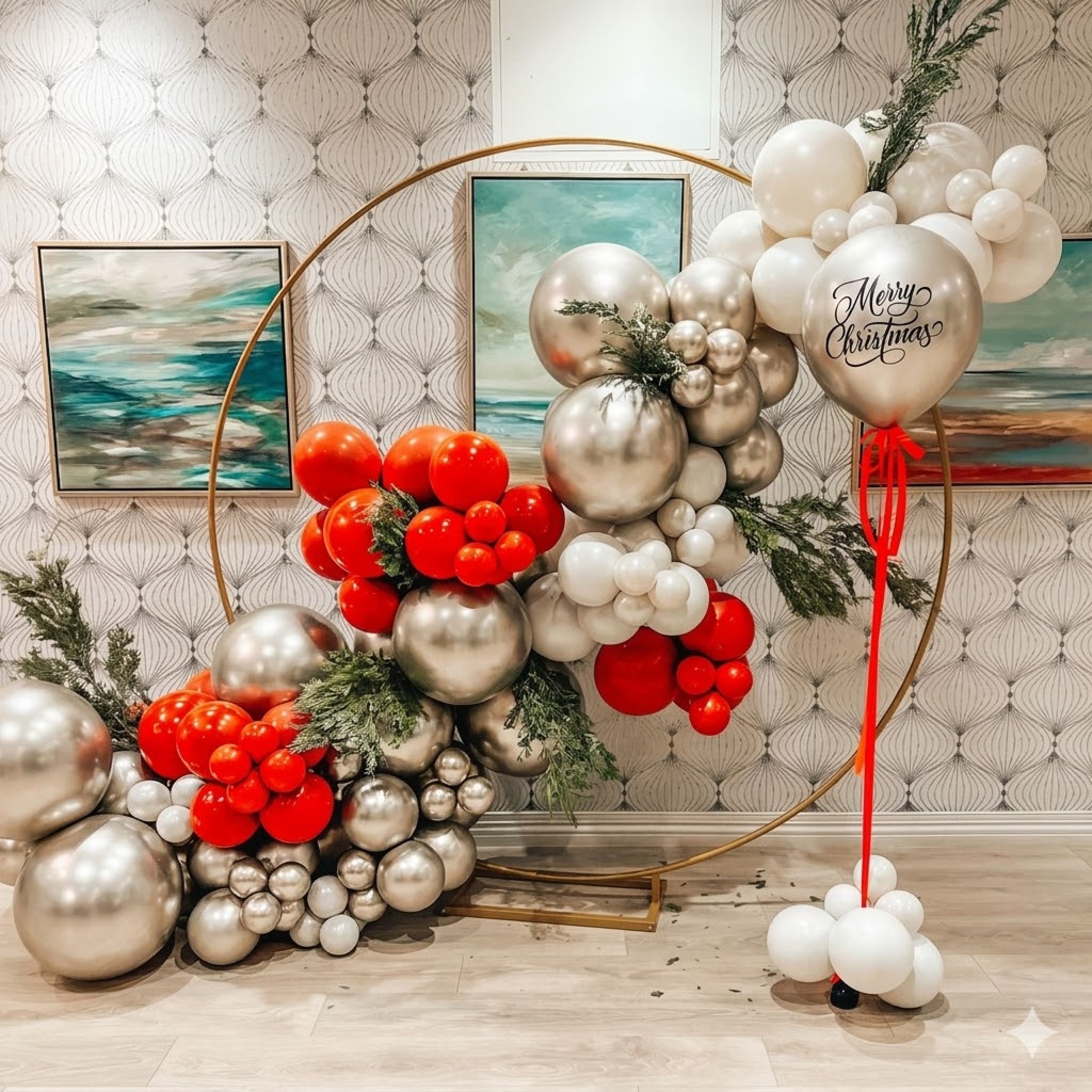 Elegant Modern Christmas Balloon Arch Kit