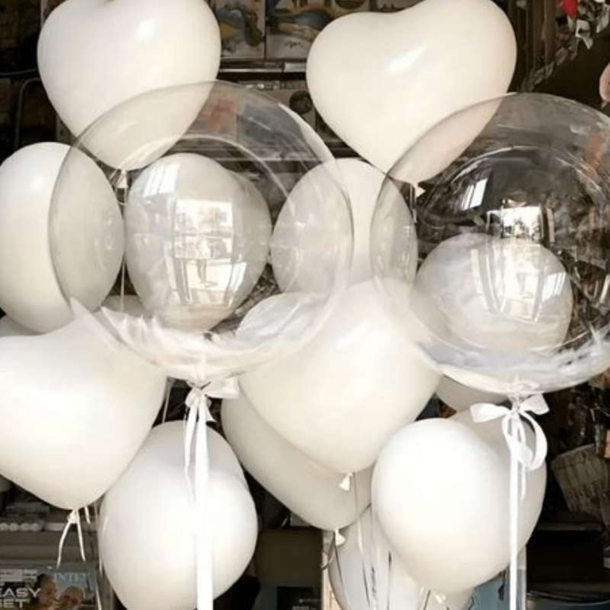 Elegant White Balloon Bouquet 