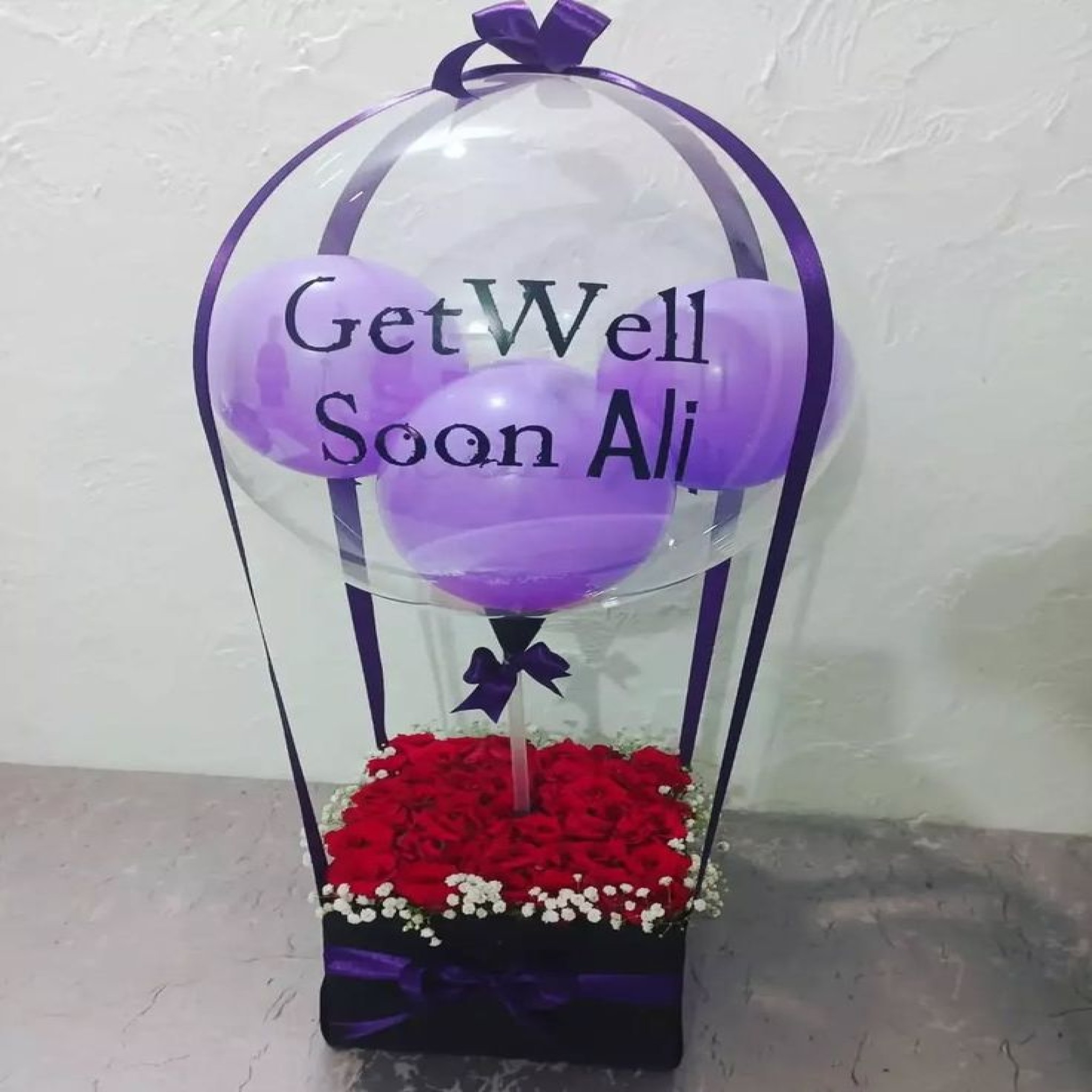 Get Well Soon Balloon Flower Box â€“ Personalized Recovery Gift