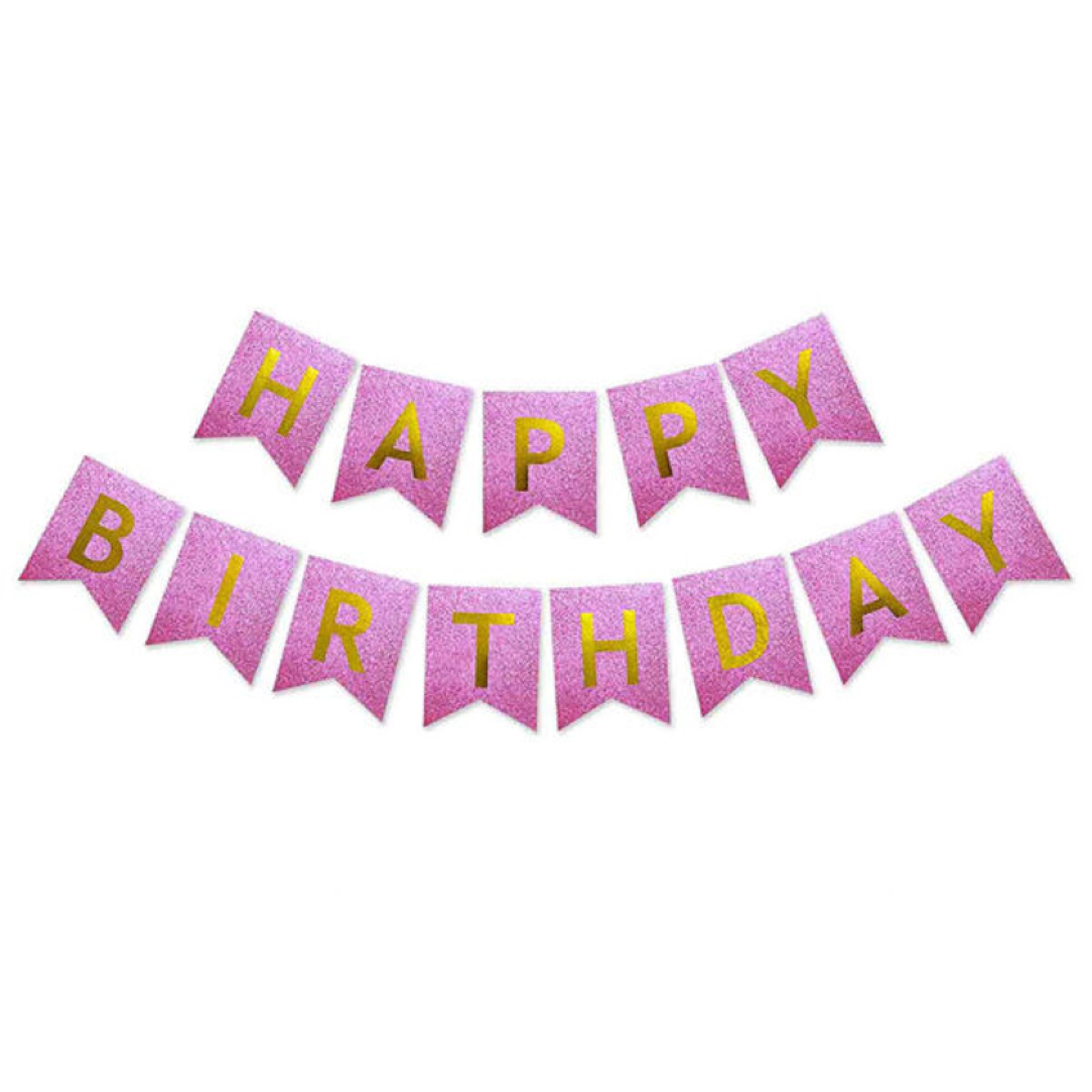 Glittery Pink Happy Birthday Banner Dubai  Sparkle Party Decoration