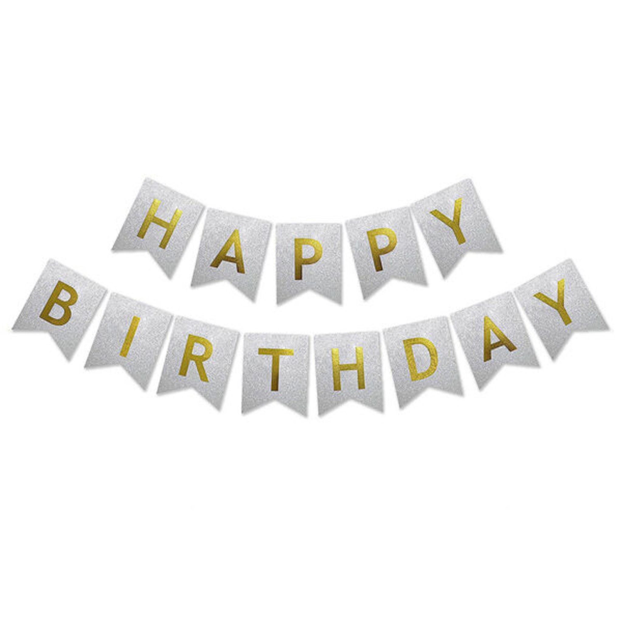 Glittery Silver Happy Birthday Banner Dubai  Sparkle Party Decoration