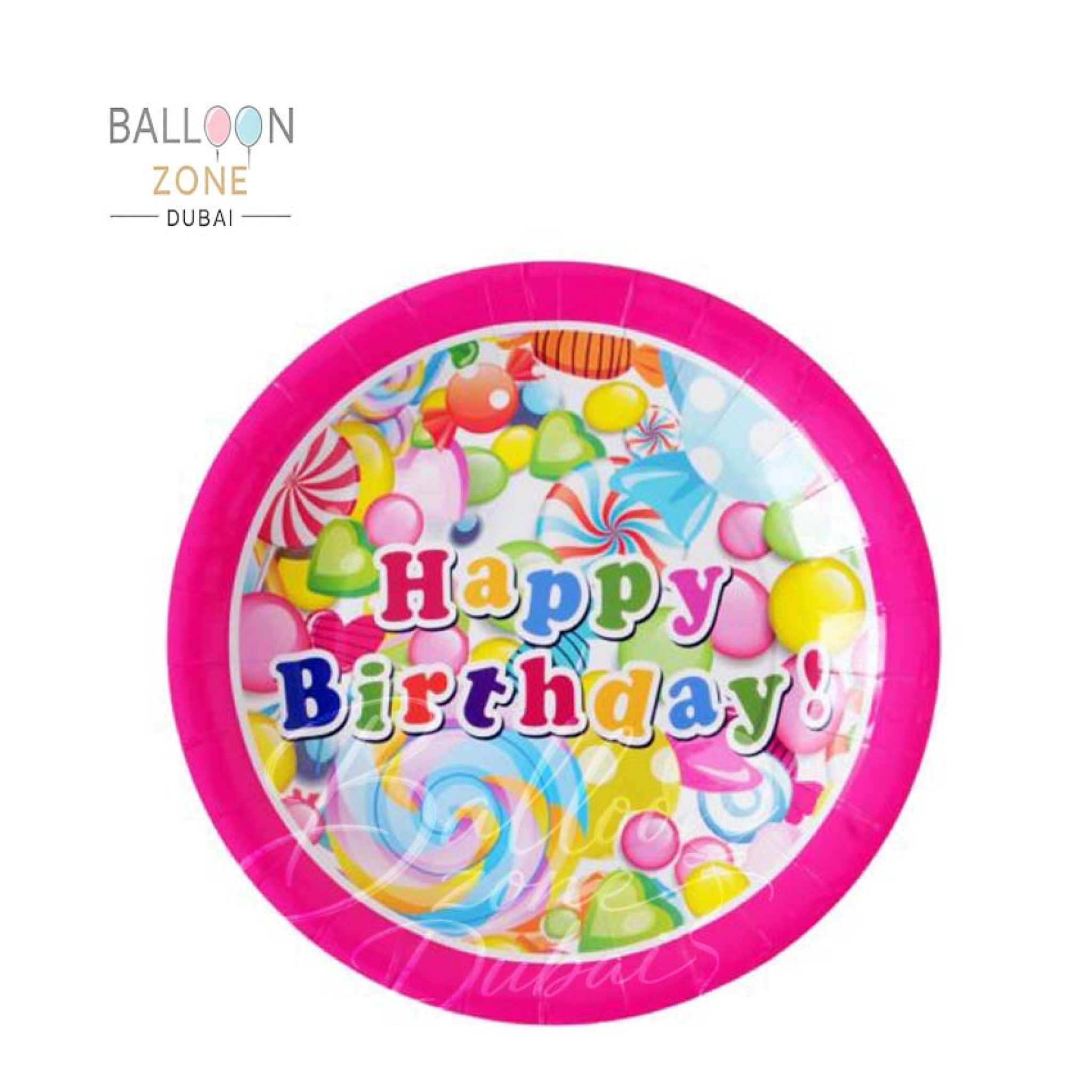 Happy Birthday Paper Plates â€“ Candies Design