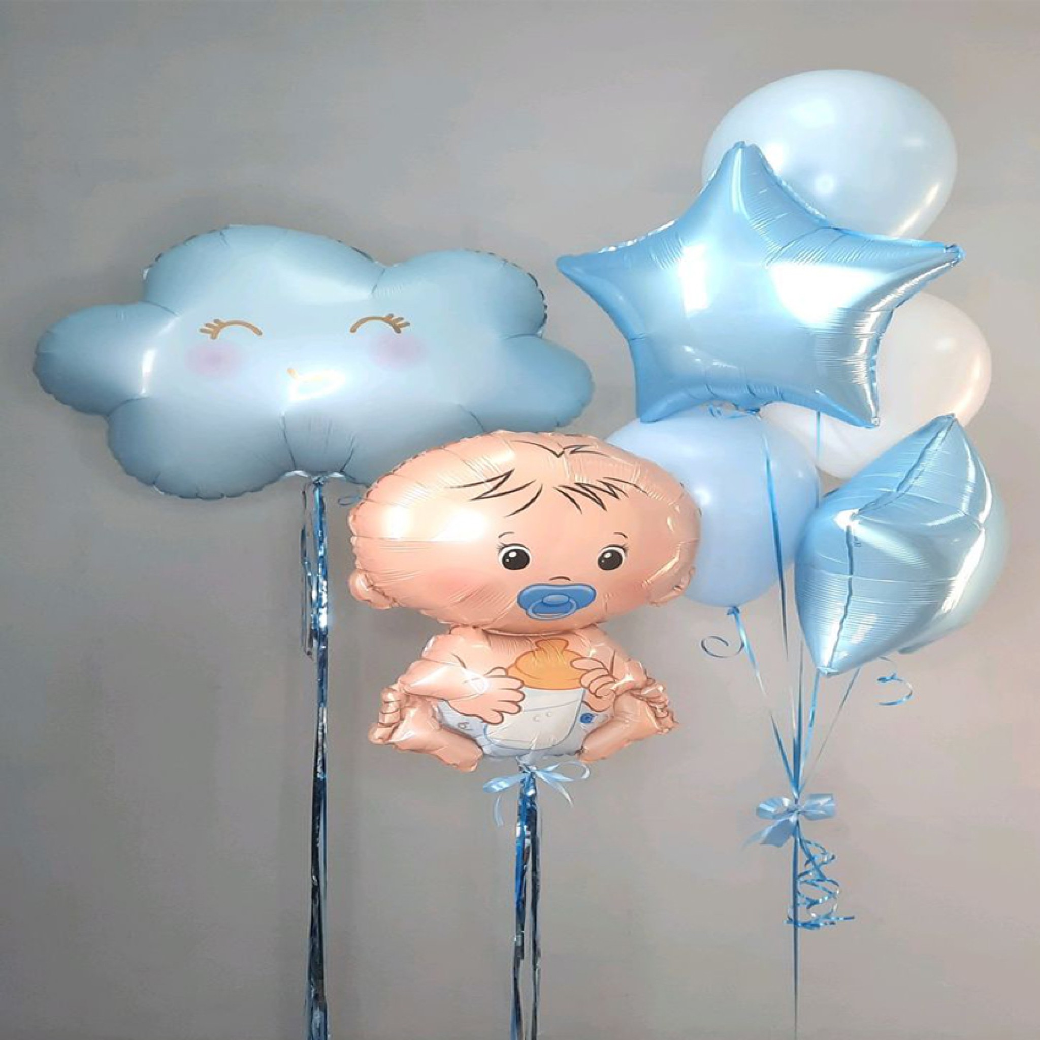 Newborn Baby Balloon Set Dubai – Baby Boy Celebration Package