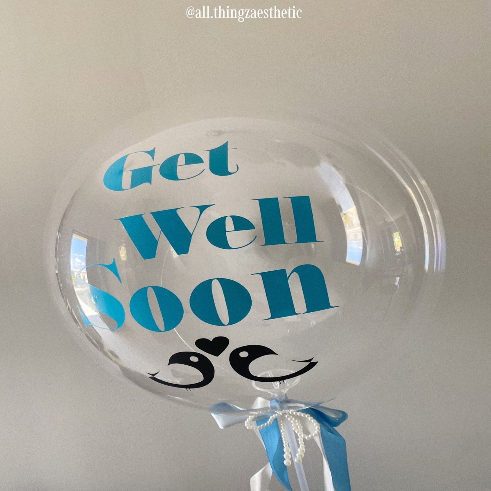 personalized Get Well Soon Bubble Balloon â€“ Elegant Clear Balloon Gift 