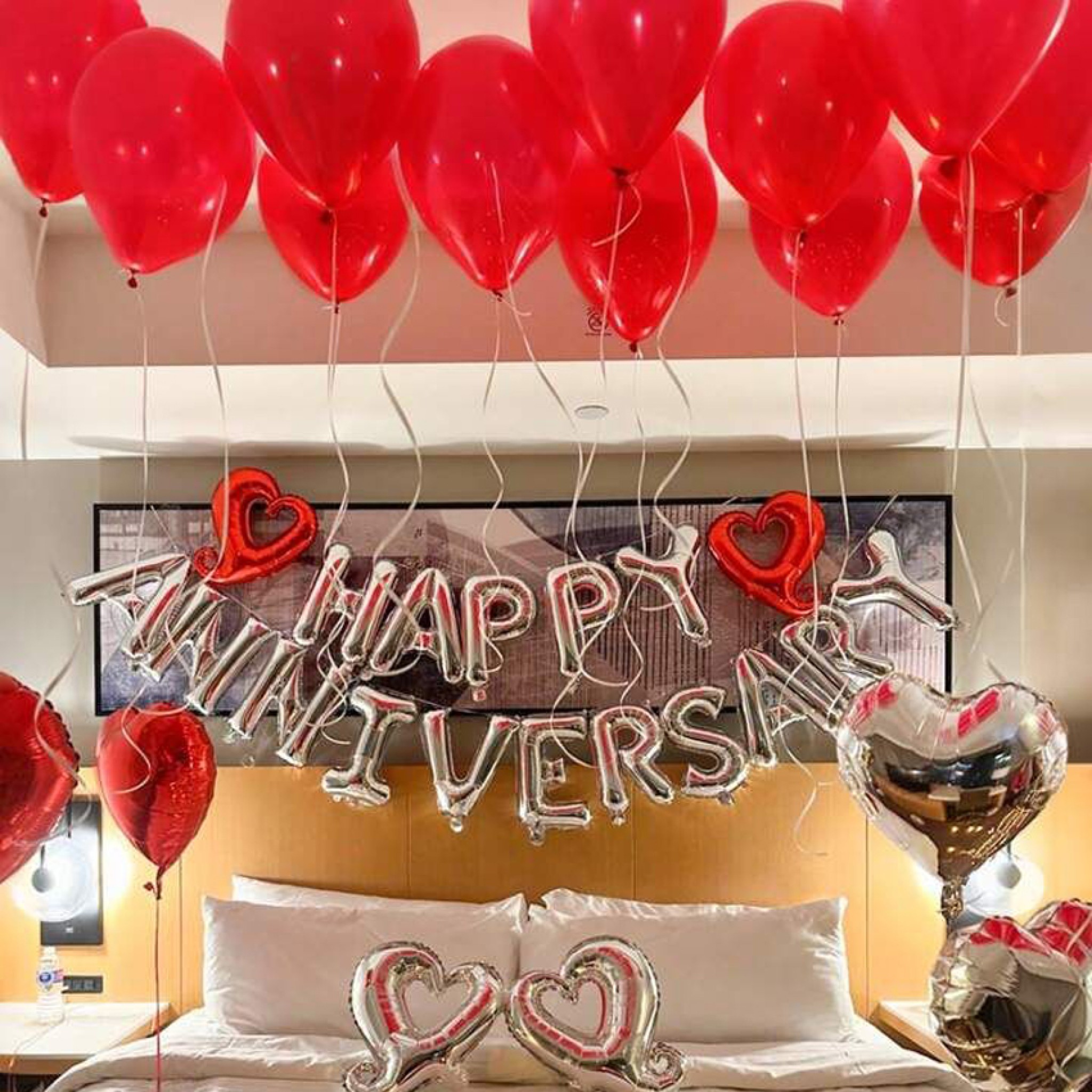 Romantic Anniversary Balloon Surprise in Hotel â€“ Balloon Zone Dubai