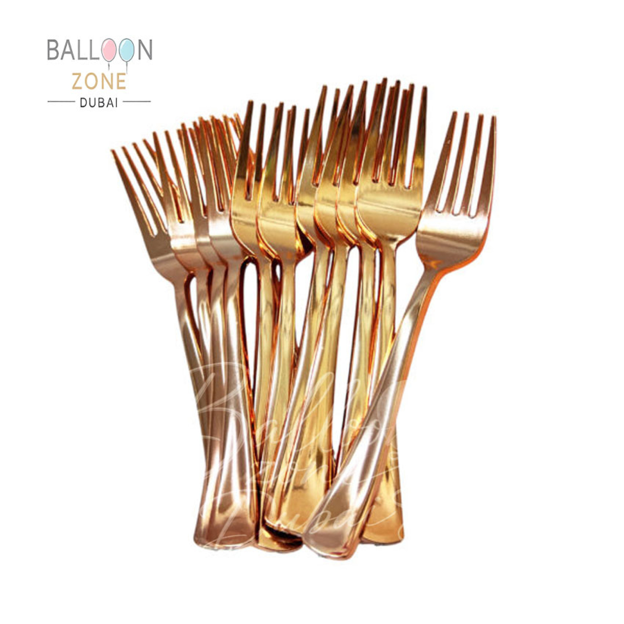 Rose Gold Metallic Plastic Forks â€“ Disposable Party Tableware