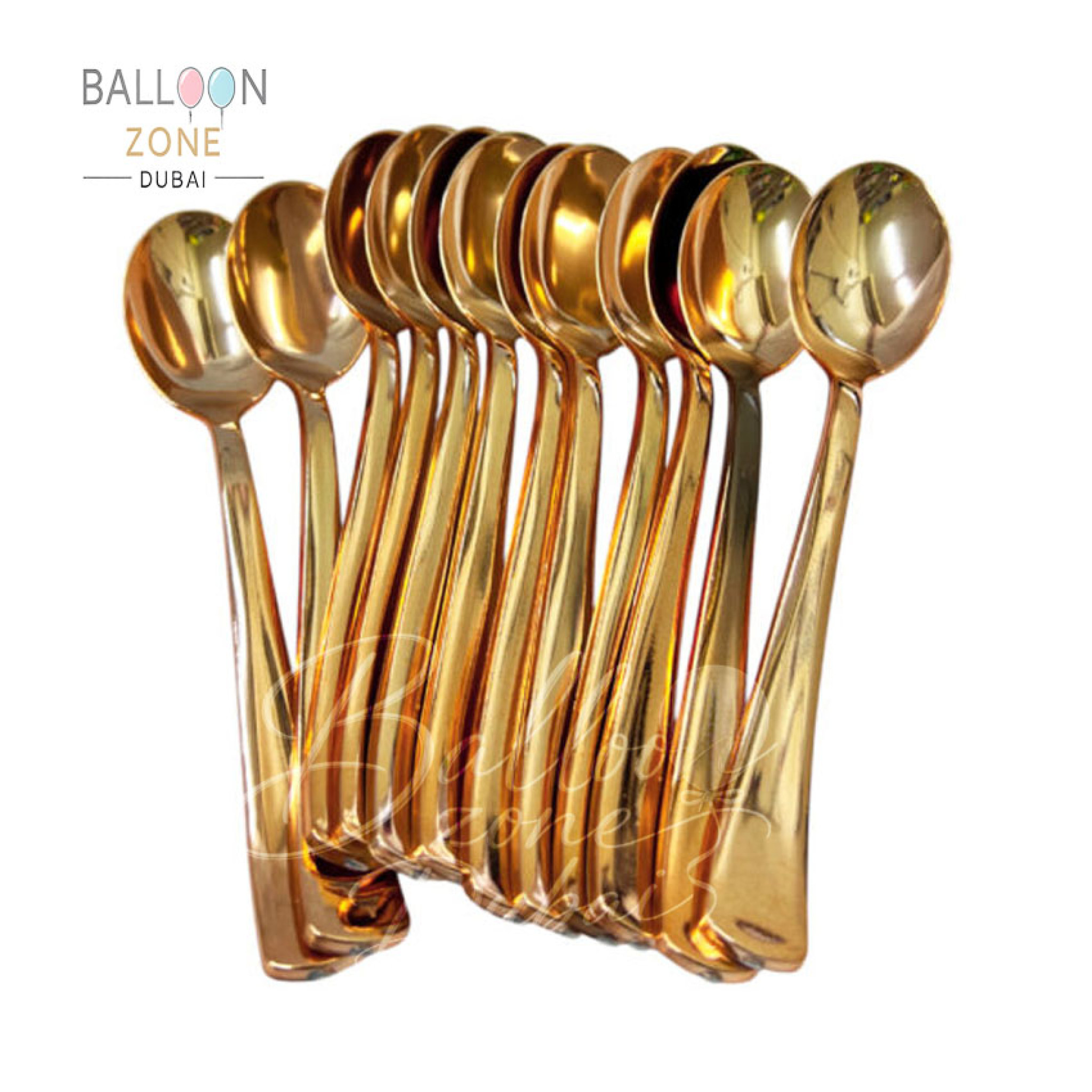 Rose Gold Metallic Plastic Spoons â€“ Disposable Party Tableware