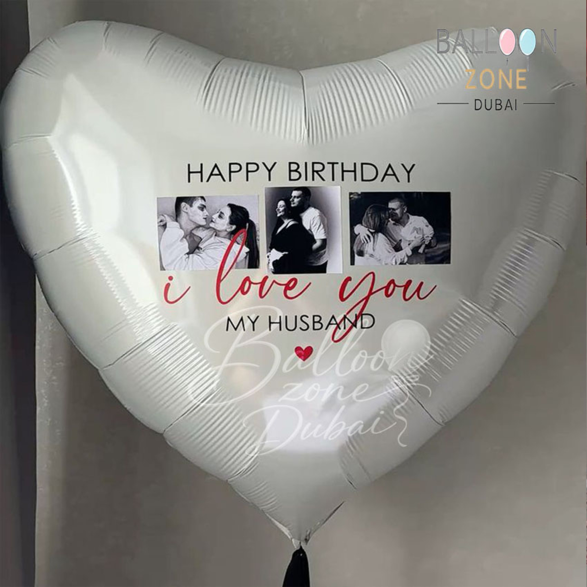 Silver Bash Custom Photo Heart Balloon â€“ Custom Photo Balloons Dubai