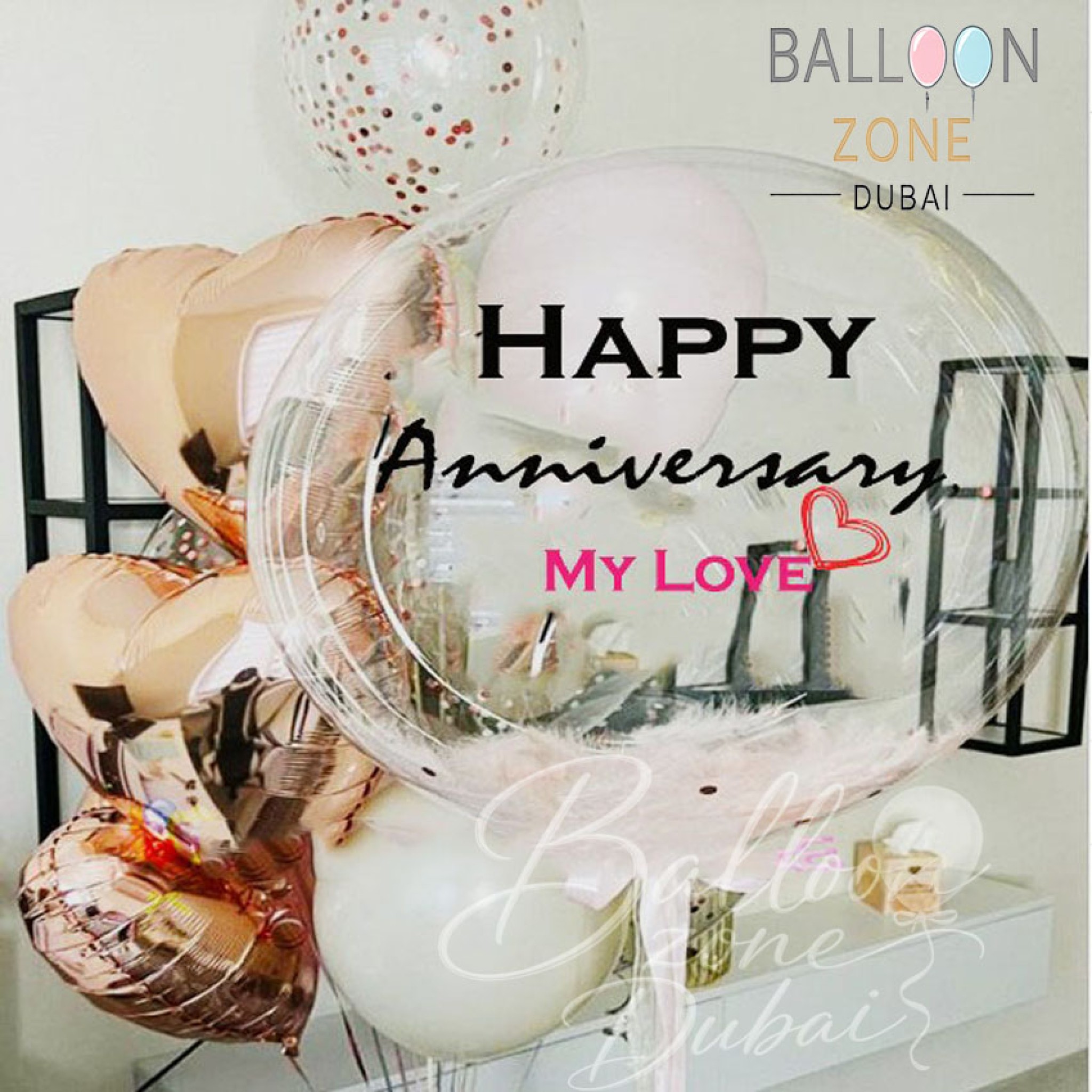 Sweetheart Celebration Anniversary Balloons Bouquet Set Up
